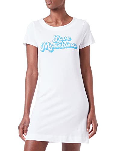 Love Moschino Sukienka damska Jersey z nadrukiem Bubble Print. Sukienka, Bia?y niebieski, 46