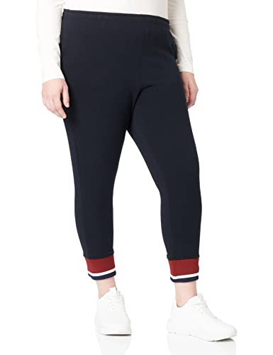 Tommy Hilfiger Damskie spodnie z dzianiny Relaxed Global w paski, pustynne niebo, M, Pustynne niebo, M
