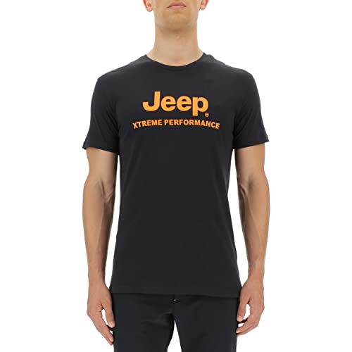 Jeep Koszulka męska, Czarny/Sun Orange, XL