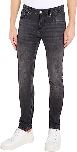 Calvin Klein Jeans Spodnie męskie skinny, Czarny jeans, 28W / 34L