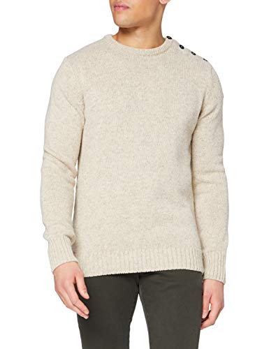 Schott NYC Sweter męski, Beżowy (naturalny naturalny), S
