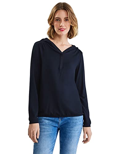 Street One Damska bluza z kapturem, Deep Blue, 38