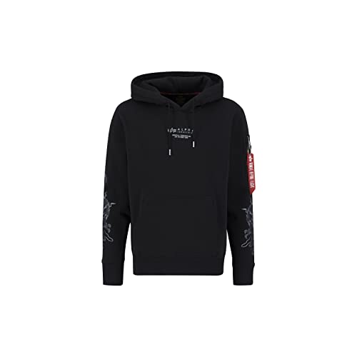 ALPHA INDUSTRIES Dragon Emb Hoody Sweter męski, 515-czarny/czarny, 3XL