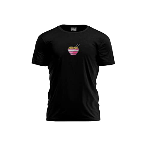 Bona Basics, Męski T-shirt z cyfrowym nadrukiem,% 100 bawełna, czarny, na co dzień, męskie topy, rozmiar: L, czarny, L