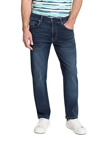 Pioneer Spodnie męskie z 5 kieszeniami, stretchowe dżinsy, niebieskie/czarne, Used Mustache, 38 W / 38 l, Blue/Black Used Mustache, 38W / 38L