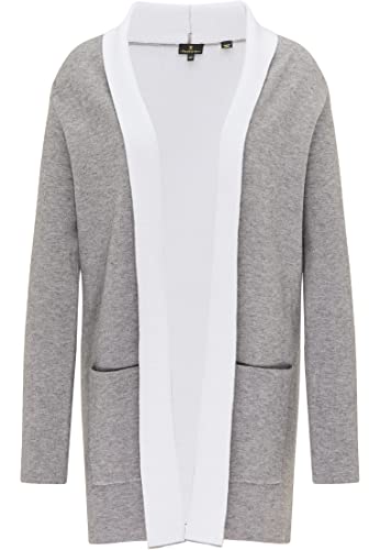 DreiMaster Klassik Kardigan damski, Szary biały melanż, XL-XXL