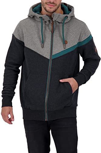 Alife and Kickin JulianAK A męska bluza dresowa, kurtka rekreacyjna, bluza z zamkiem błyskawicznym, S-XXXL, Moonless Melange, 3XL, Moon less melanż