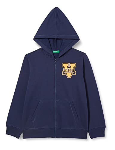 United Colors of Benetton Chłopięca bluza z kapturem z długim rękawem, Ciemnoniebieski 252, 170