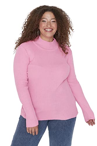 Trendyol Damska bluza TBBAW23AN00022/Pembe, różowa, 4XL, różowy, 4XL