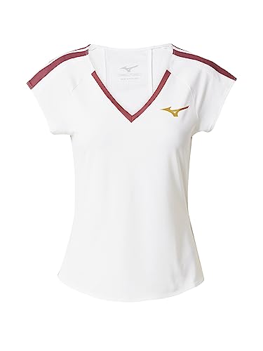 Mizuno Damska koszulka z nadrukiem, biała, XS, biały, XS