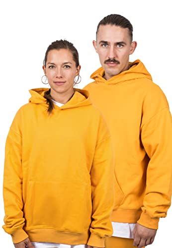 Blackskies Sweter z kapturem o dużej wadze ponadwymiarowej | Streetwear luksusowy sweter męski damski sweter bluza sweter sweter, Kasztanowy, XXL