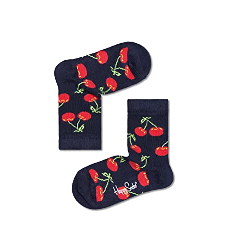Happy Socks Cherry, kolorowe i zabawne, Skarpety dla dzieci, Niebieski (0-12M)