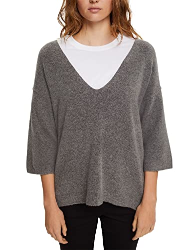 ESPRIT Sweter damski 112EE1I332, 019/GUNMETAL 5, M, 019/Gunmetal 5, M