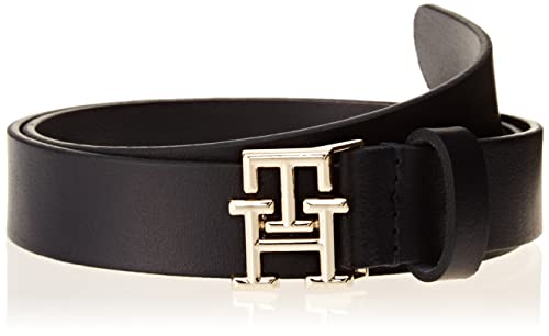 Tommy Hilfiger Damski pasek skórzany TH Logo 2.5, niebieski (Kosmiczny Błękit), 70