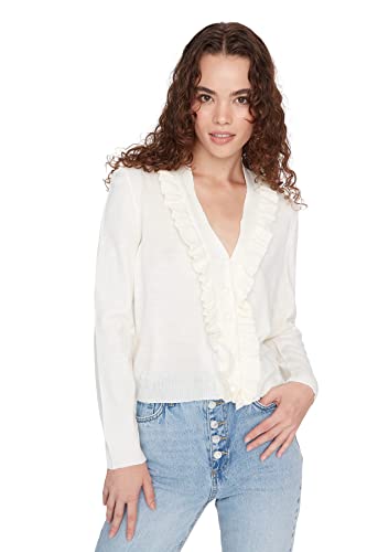 Trendyol Kardigan - ecru - regularny, Ecru, S