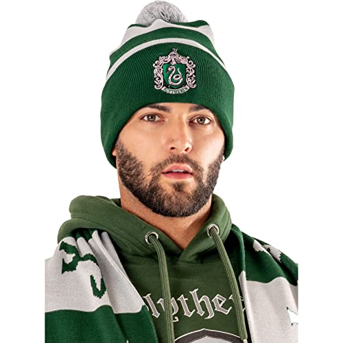 CID Oficjalna czapka zimowa Harry Potter Slytherin Zielona, jeden rozmiar, ZIELONY, rozmiar uniwersalny