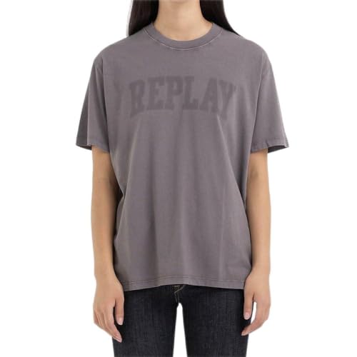 Replay T-shirt damski regular fit, 093 Anthracite, M