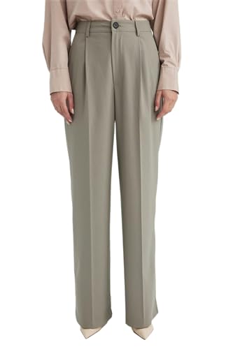 DeFacto Damskie spodnie do biegania z dzianiny na co dzień – standardowy krój, spodnie do joggingu, damskie spodnie do joggingu, dres do joggingu, zielony, 38