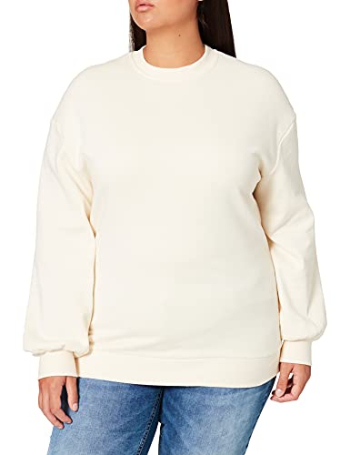 Urban Classics Damska bluza z kapturem Organic Oversized Crew, Whitesand, 3XL