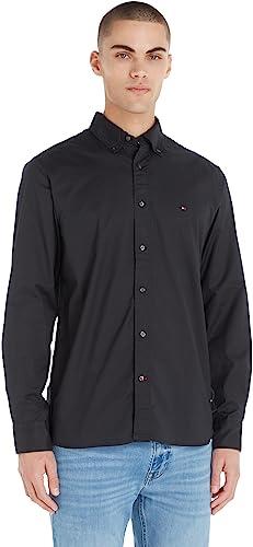 Tommy Hilfiger Koszula męska Core Flex z długim rękawem, czarny, XXL