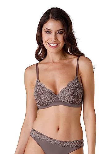 LOVABLE Bez Czapki Stylowe Koronki Biustonosz Kobiety, Norek, 34 / C