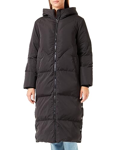 YAS Damski płaszcz buforowy YASIRIMA LS Long DOWN Coat S. NOOS, czarny, XS, czarny, XS