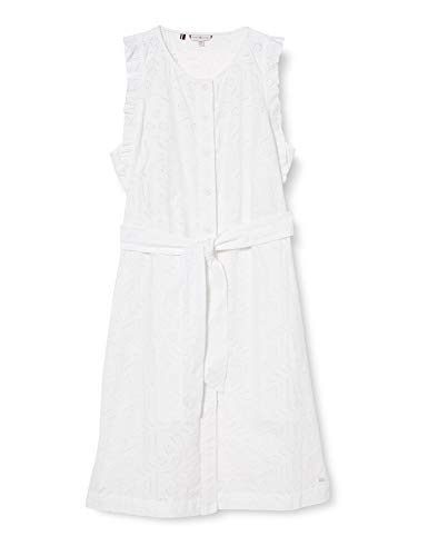 Tommy Hilfiger Damska sukienka Rubi Emb Dress Ns, biały (Th Optic White), 36 PL