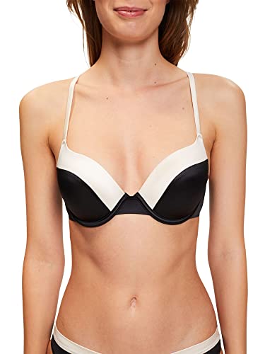 ESPRIT Bodywear Colorblock SEXY Padded Bra biustonosz wyściełany czarny, 80 A