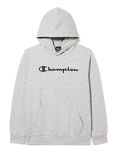 Champion Bluza chłopięca Legacy American Classics-Ultra Light Powerblend Fleece Logo Hooded, szary, 5-6 Lat
