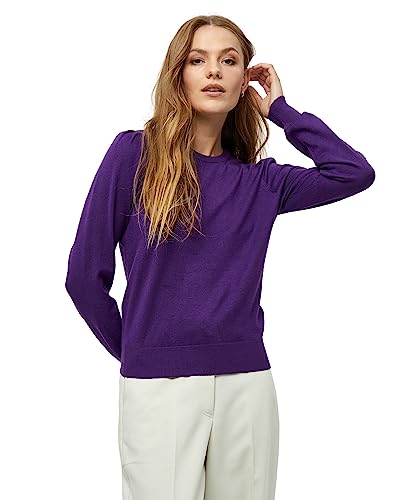 Peppercorn Damski sweter z dzianiny z okrągłym dekoltem Tana z długim rękawem, fioletowy imperialny, L, Imperial Purple, L