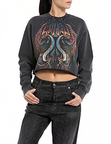 Replay Cropped bluza damska, 099 Blackboard, M