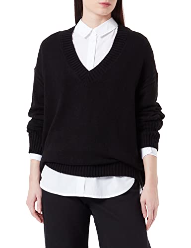 Mavi Damska bluza z dekoltem w serek, czarny, L