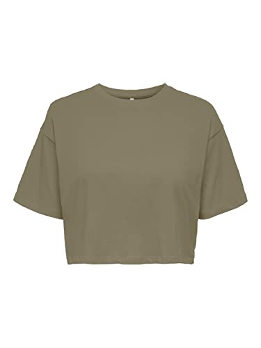 ONLY Women's ONLMAY S/S Boxy Cropped Top Box JRS T-Shirt, Mermaid, L, Mermaid, L