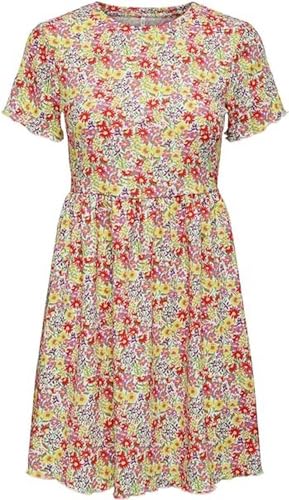 ONLY Damska sukienka ONLHILLARY S/S Short Sukienka JRS, Dusty Lavender/AOP:Sunny Flowers, M, Dusty Lavender/Aop:sunny Flowers, M