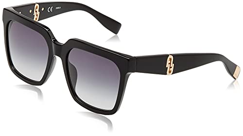 Furla Unisex SFU594 okulary przeciwsłoneczne, czarne, rozmiar 55, czarny, 55