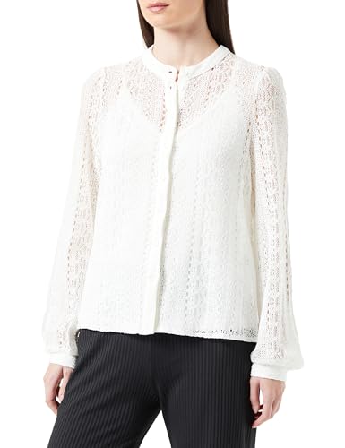 Bestseller A/S Damska bluzka Pcjia Ls Lace Shirt, Cloud Dancer, L