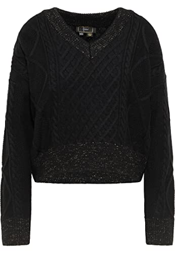 IDONY Damski sweter z dzianiny 11019578-ID02, czarny, XS/S, czarny, XS-S