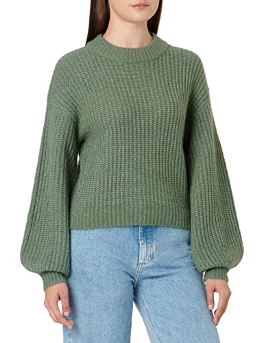 Vila Women's VIFELO L/S Cropped Knit TOP/SU-NOOS sweter, Laurel Wreath/szczegóły: melanż, XXL, Laurel Wreath/Szczegóły: melanż, XXL