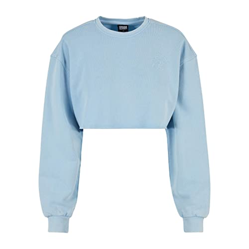 Urban Classics Damski sweter z krótkim dekoltem w kwiaty, z krótkim rękawem, dostępny w wielu różnych kolorach, rozmiary XS-5XL, Balticblue, S