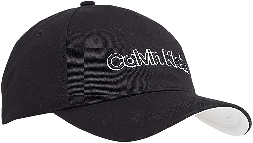 Calvin Klein Męska czapka z haftem BB, Ck Black, OS, Ck czarny, Rozmiar uniwersalny