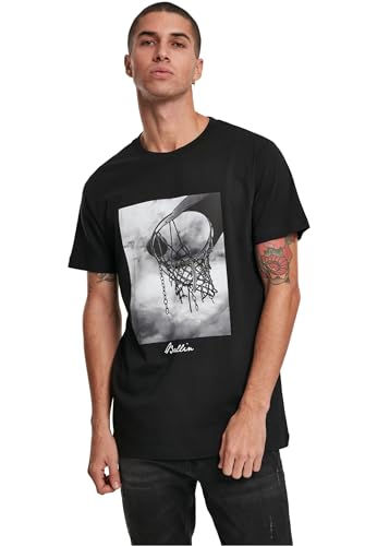 Mister Tee T-shirt męski Ballin 2.0, koszulka z nadrukiem z motywem koszykówki, rozmiary XS - XXL, czarny (Black 00007), S