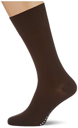 FALKE Mężczyźni Skarpety No. 15 M SO Najlepsza Bawełna Supima jednokolorowe 1 Para, Brązowy (Dark Brown 5230), 41-42