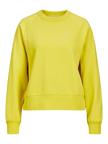 JACK & JONES Damska bluza z kapturem Jxcaitlyn Ls oversized Time Noos, Sheen Green/Detale: emb Moonbeam, L, Sheen Green/Szczegóły : emb Moonbeam, L