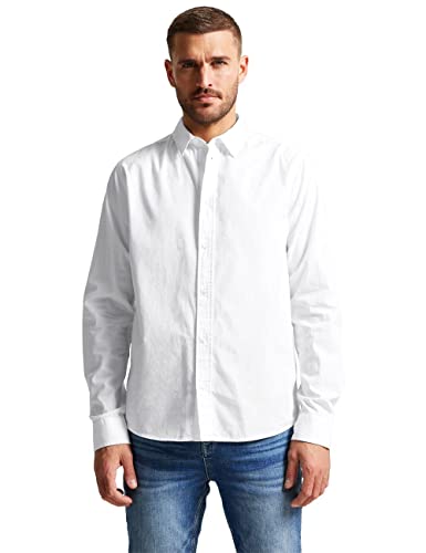 Street One MEN Męska koszula z długim rękawem, biały, XL