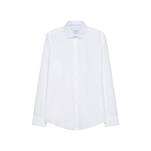 Seidensticker Męska koszula biznesowa - Shaped Fit - nie wymaga prasowania - kołnierz Kent - długi rękaw - 100% bawełna, jasnoniebieski, 37