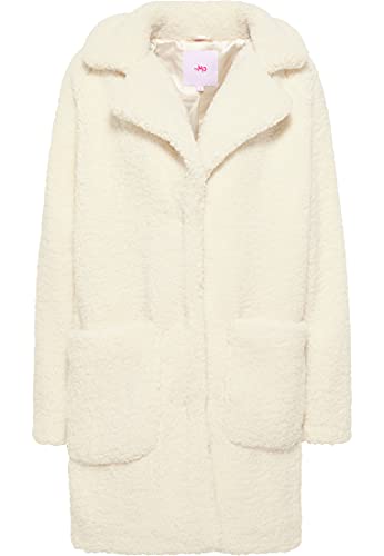 myMo Damski płaszcz ze sztucznego futra shearling, biały (wollweiss), L