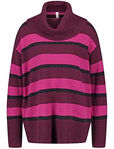 GERRY WEBER Edition Damski sweter 770550-44715, fioletowy/różowy/czerwony/pomarańczowy w paski, 48