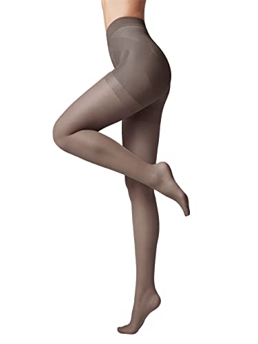 Conte elegant Modelujące rajstopy damskie z efektem push-up - X-PRESS 20 DEN - formujące delikatne rajstopy damskie - jednokolorowe -, grafit, M