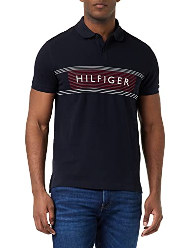 Tommy Hilfiger Męska koszulka polo RWB Chest Reg S/S, Pustynne niebo, S