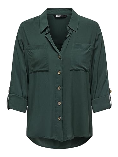 Bestseller A/S Damska koszulka Onlyasmin L/S WVN Noos, zielony widelec, 3XL